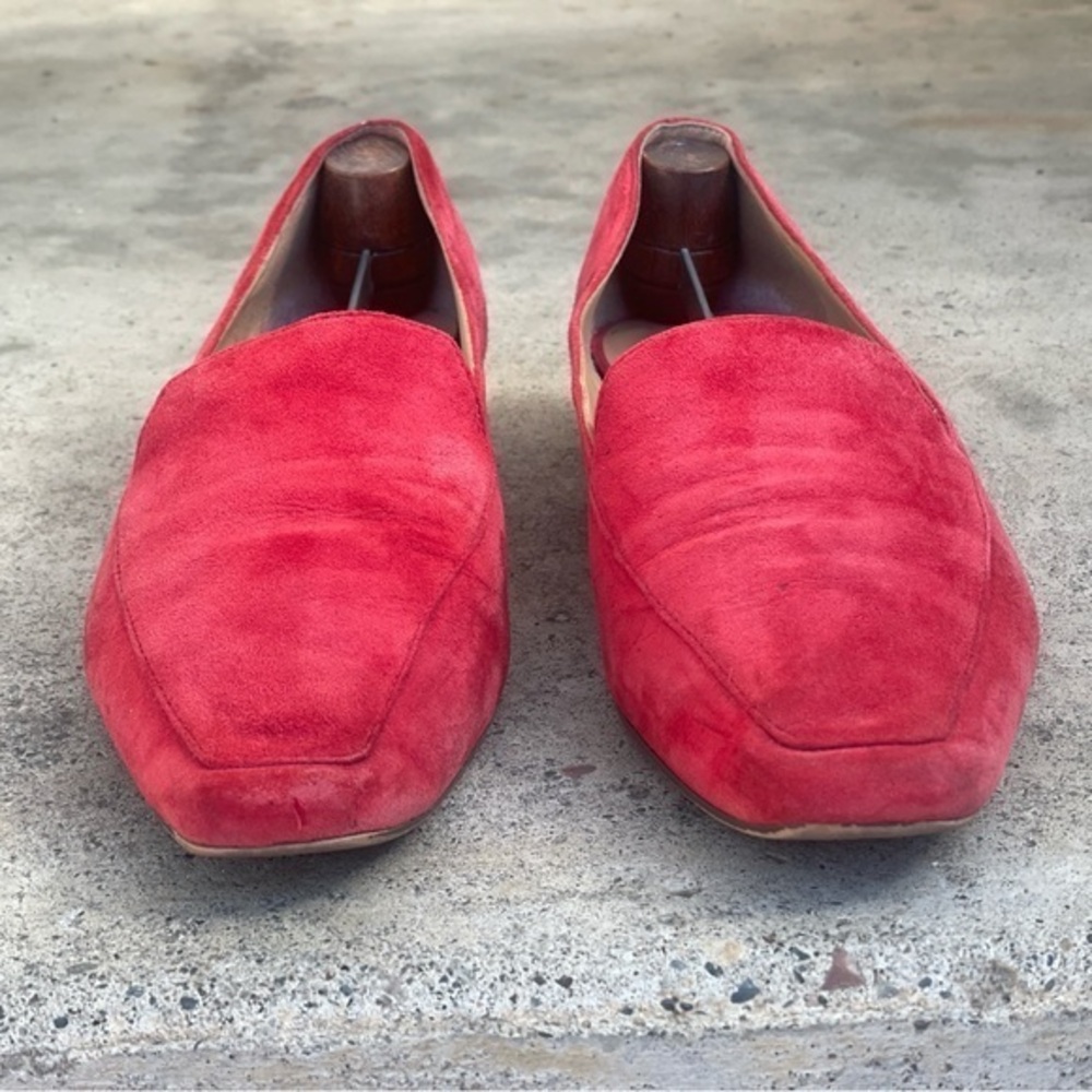 Naturalizer Clea Red Suede Loafer, silver heels, sized‎ 10 - Picture 5 of 10